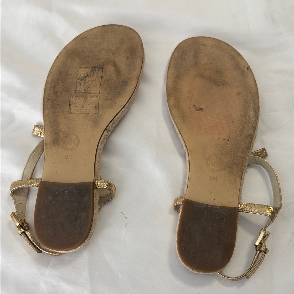 Michael Kors Gold and Tan Women's Sandals - Picture 5 of 6